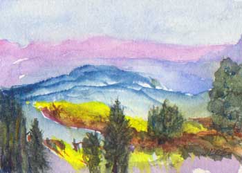 "Spring Patagonia" by John L. R. Edgar, Hubertus WI - Watercolor 